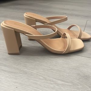 Nude, BAMBOO kickback, double strap heels